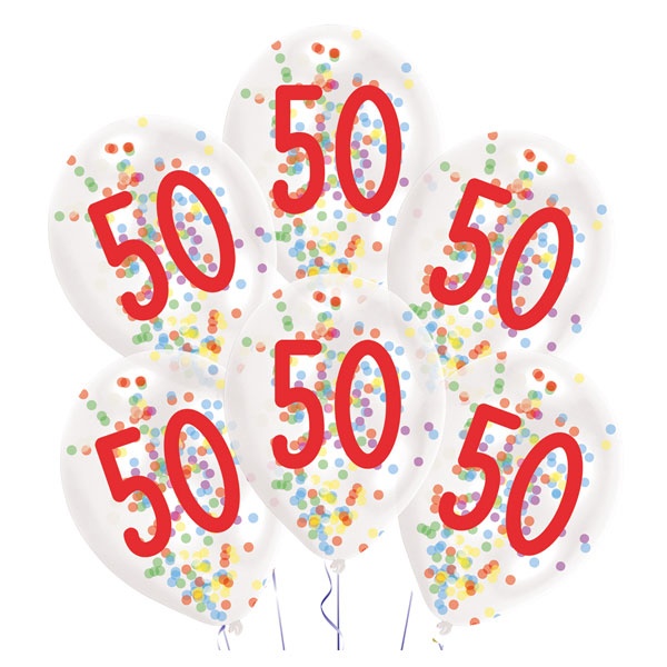 Ballons 50 Confetti Birthday
