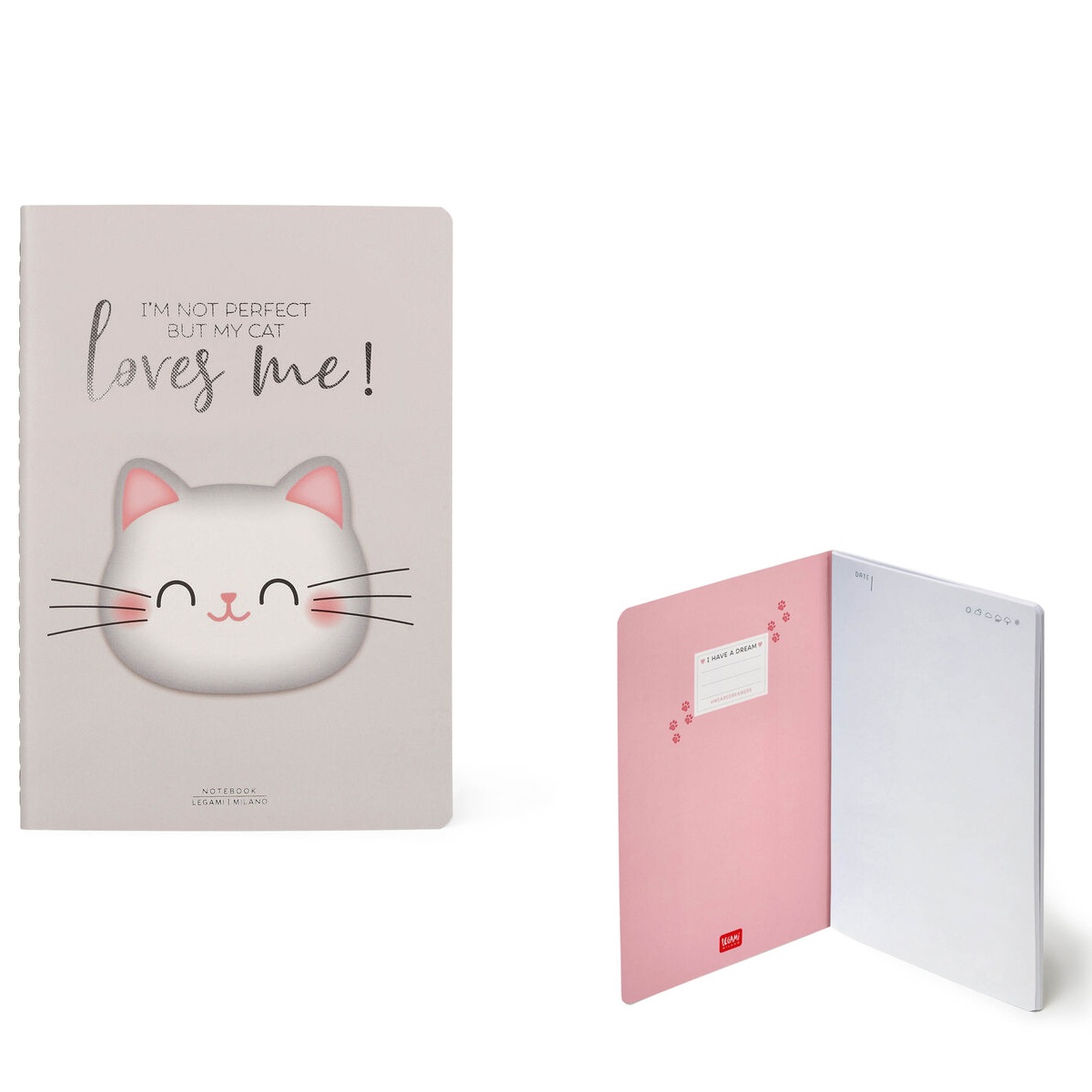 Notizbuch - Blankopapier - Medium - A5-Format Kitty Legami