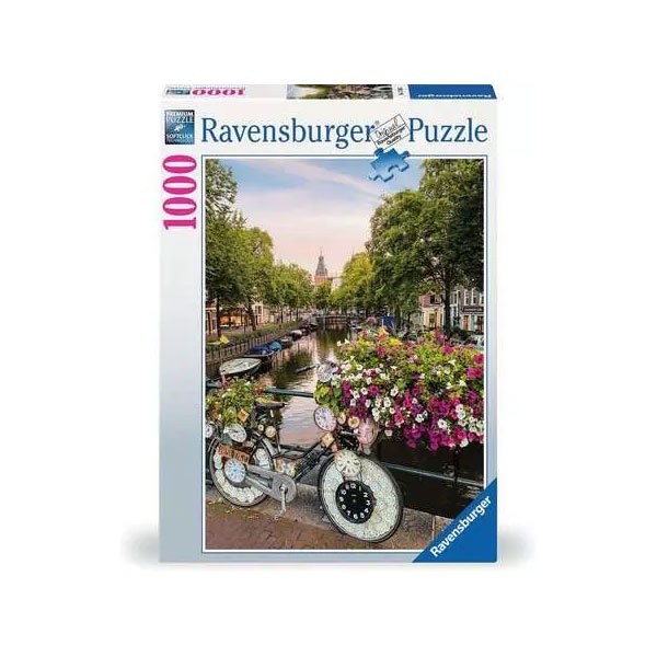 Ravensburger Puzzle Bicycle and Flowers in Amsterdam 1000T.
