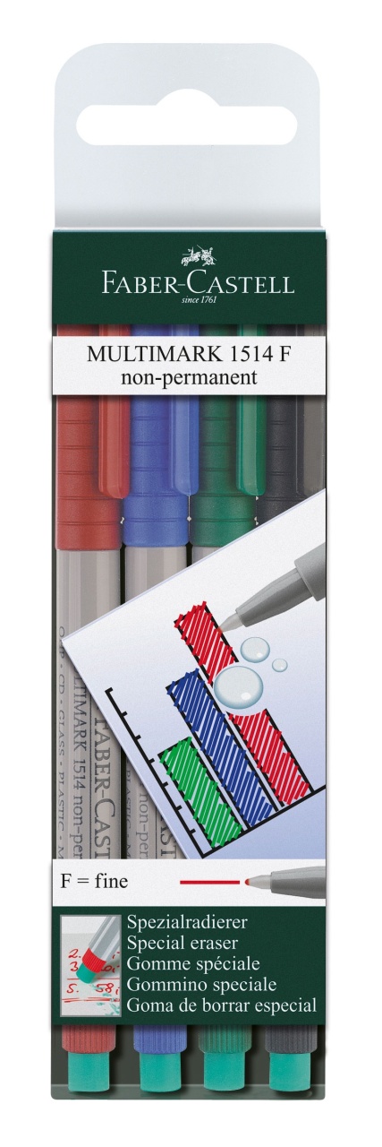 Faber-Castell Marker Multimark non-permanent F 4er Etui