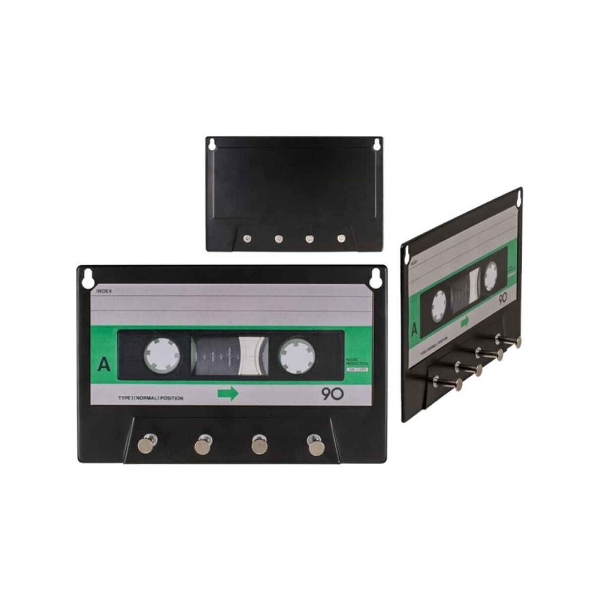Metall-Schlüsselbrett Musikkassette 20 cm x 13 cm