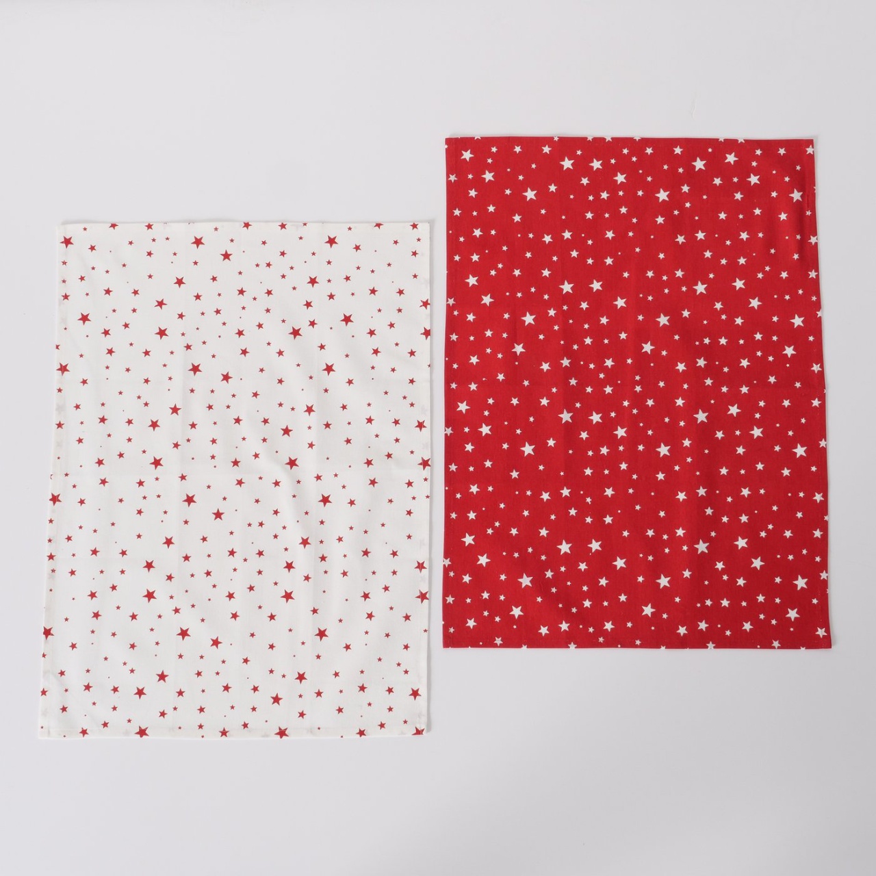 Geschirrhandtuch Handtuch Weihnachten Sterne 2tlg. rot/weiß