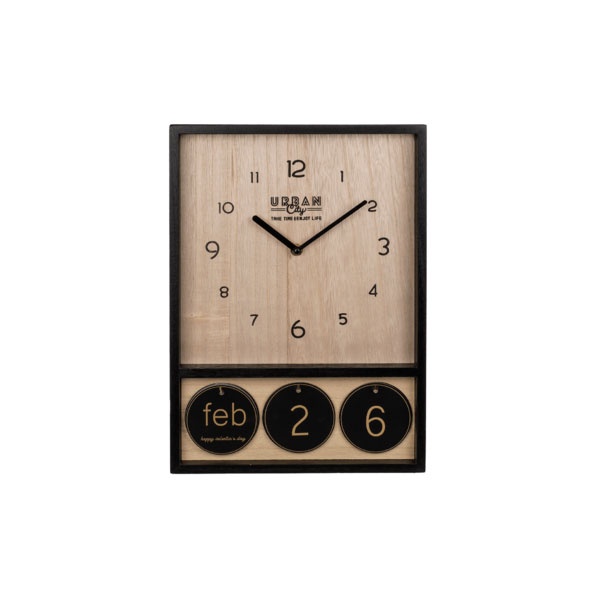 Holz Uhr mit Kalender
