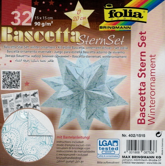 Folia Bastelset Bascettastern Winterornament weiß/eisblau