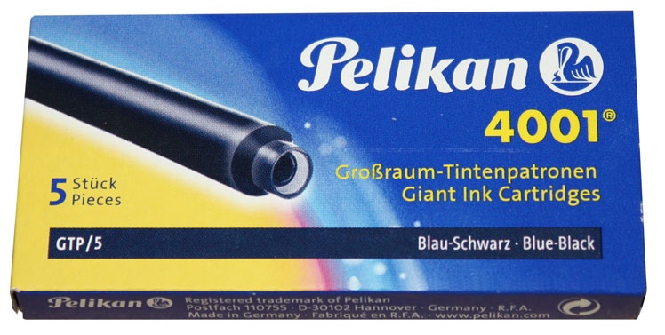 Pelikan Großraum Tintenpatrone 4001 blau-schwarz 5 Stück