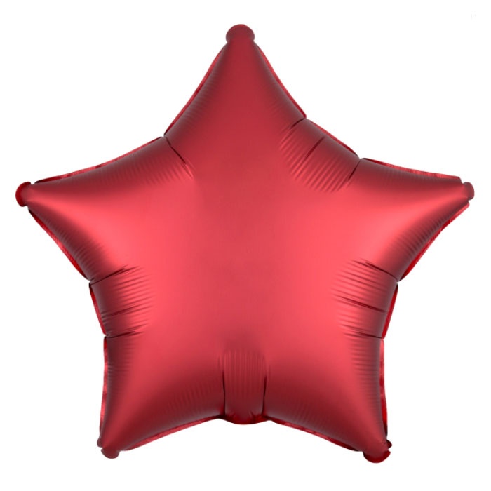 Amscan Folienballon Silk Lustre Dunkelrot Stern 48 cm