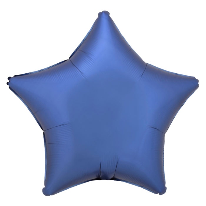 Amscan Folienballon Silk Lustre Stern Azurblau 48 cm