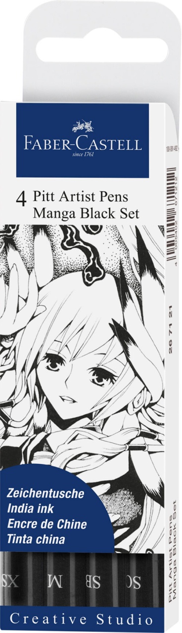 Faber Castell Tuschestifte Manga schwarz 4er Set