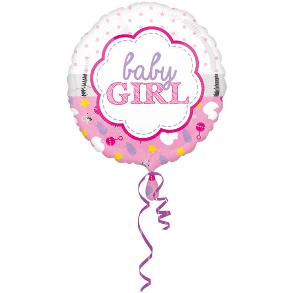 Folienballon Baby Girl Muschel 43 cm rund