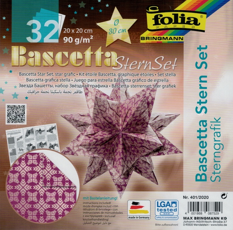 Folia Bastelset Bascettastern Sterngrafik lila/silber