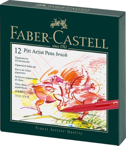 Faber Castell Tuschestift PITT ARTIST PEN 12er Atelierbox