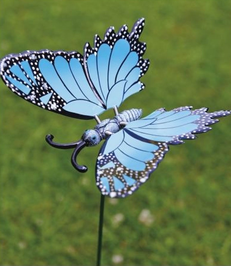 Swing Wings Gartenstab Blumenstab Schmetterling, klein, blau