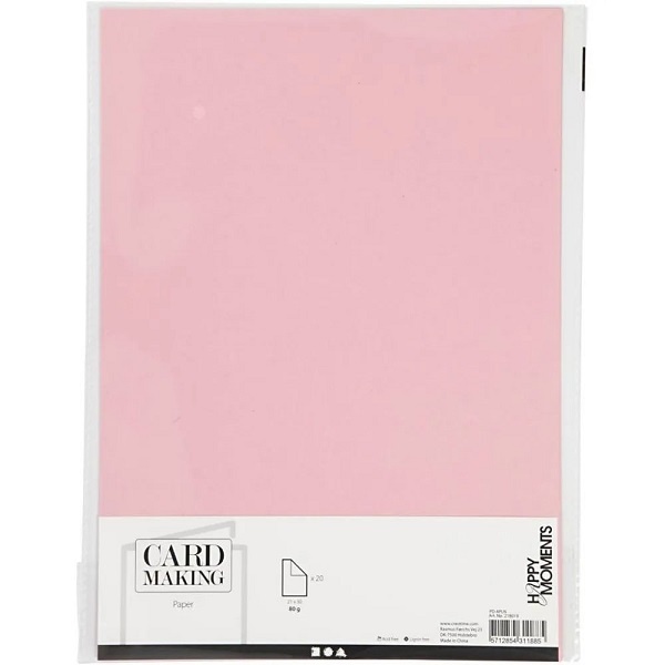 Bastelmaterial Papier 20 Blatt A4 80 g rosa