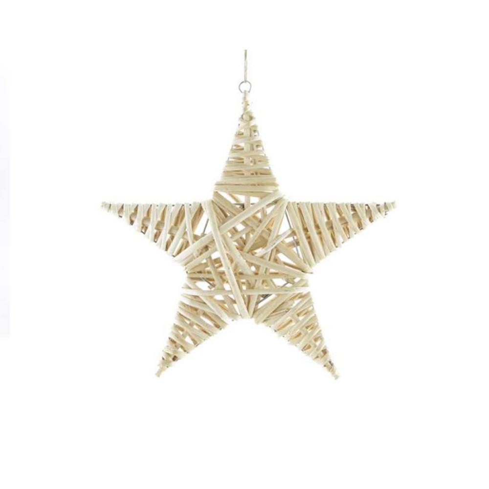 Deko Weihnachten Stern aus Rattan zum Hängen 30 x 2,5  cm