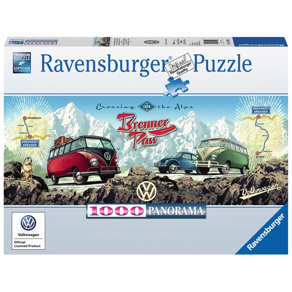 Ravensburger Puzzle Mit dem Bulli über den Brenner 1000 T