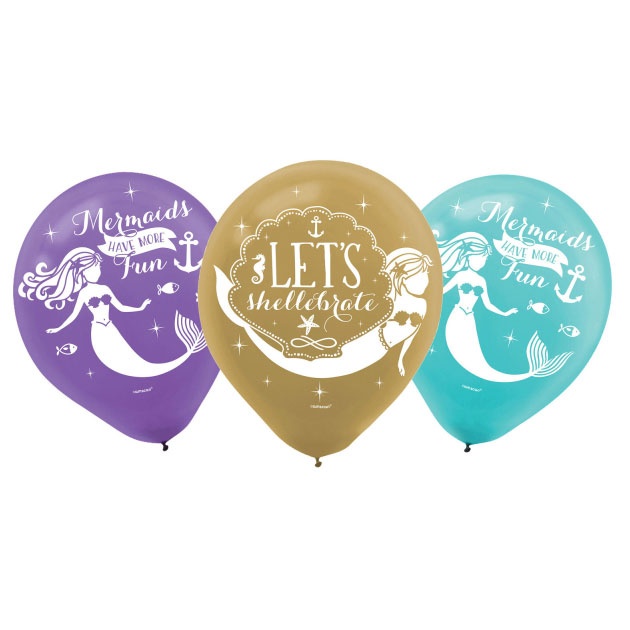 6 Latexballons Mermaid Wishes