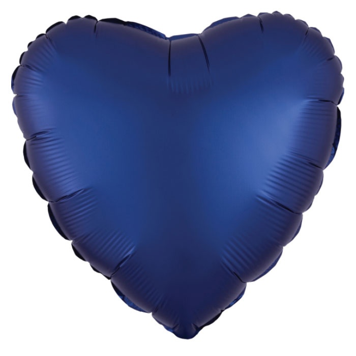 Amscan Folienballon Silk Lustre Herz Navyblau 43 cm