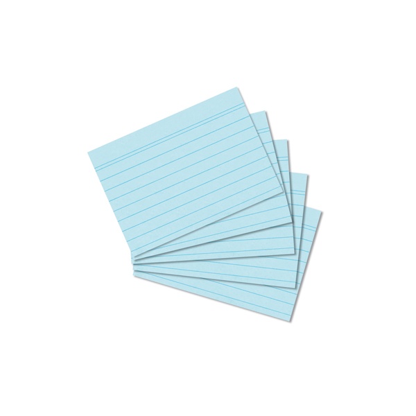 Karteikarten A8 blau liniert 100 Stück