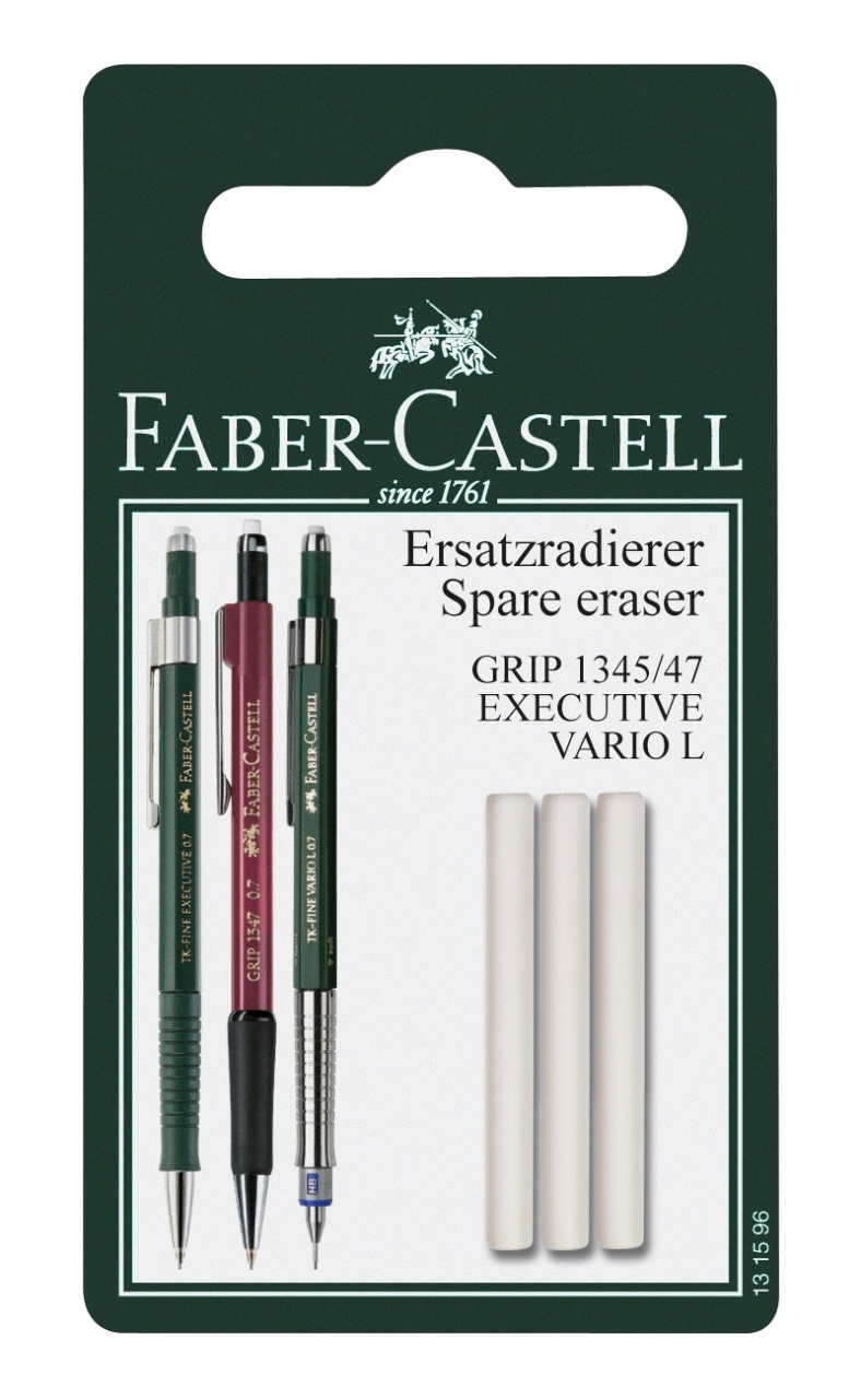 Faber-Castell Ersatzradierer für DBS Grip 1345/1347 3er Set