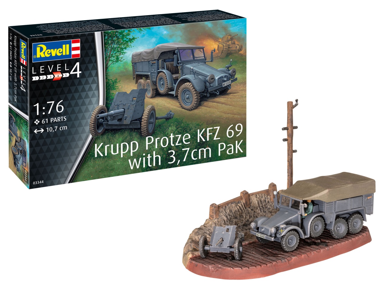Revell 03344 Krupp Protze KFZ 69 with 3,7cm Pak  1:76
