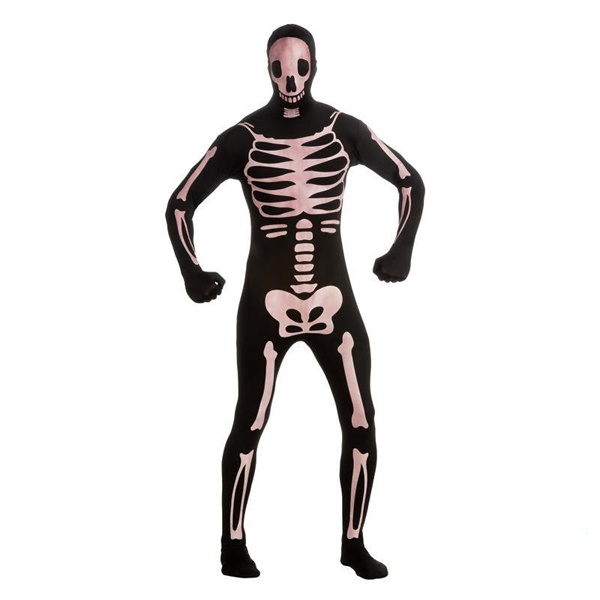 Kostüm 2nd Skin Skeleton schwarz-weiß XL 180-190 cm