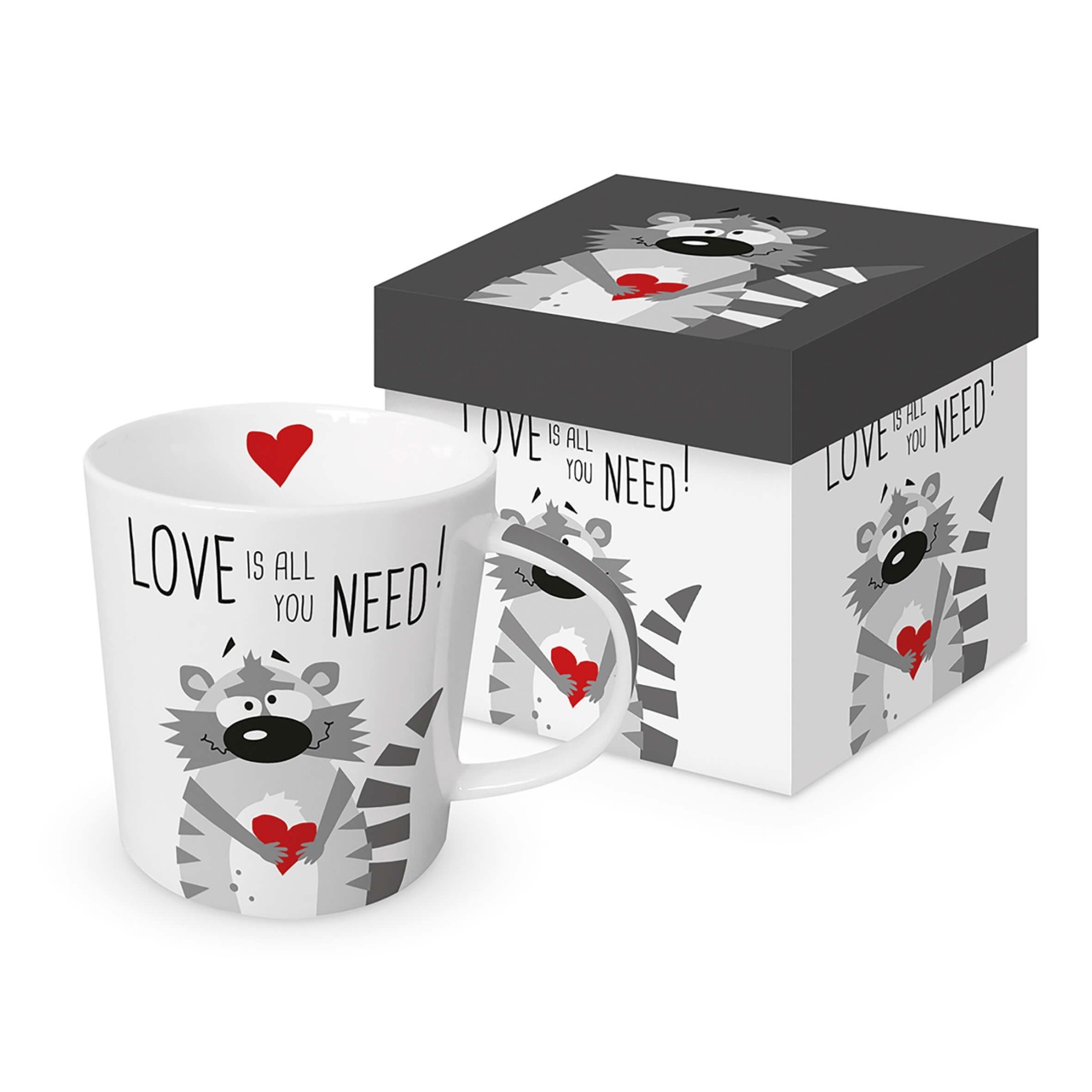 Need Love Racoon Tasse / Henkelbecher in Geschenkbox 350ml