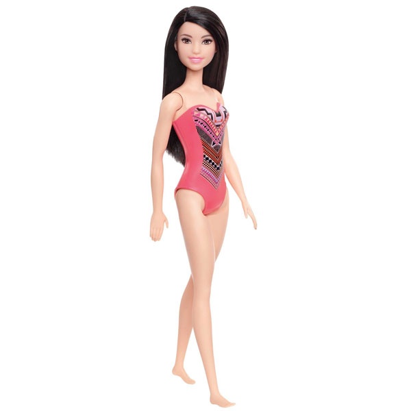 Barbie Beach Puppe mit Badeanzug im Aztekenmuster