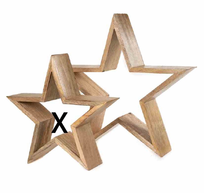 Deko Weihnachten Stern aus Holz zum stellen