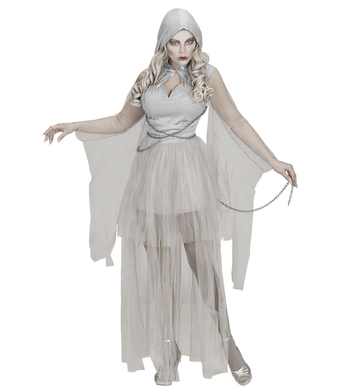 Kostüm Ghostly Spirit in Ketten Gr. XL (Kleid & Ketten)