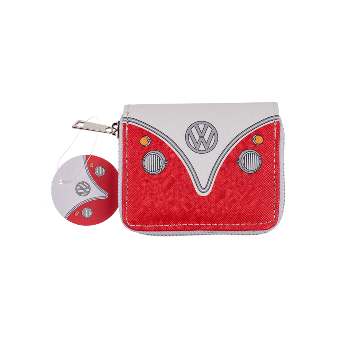 Geldbörse mit Reißverschluß VW T1 Bus rot