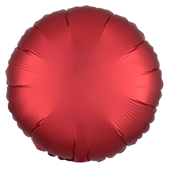 Amscan Folienballon Silk Lustre Rund Dunkelrot 43 cm