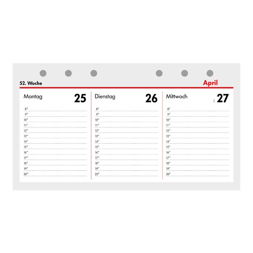 2024 Kalender Ersatzeinlage Kompakt A6 quer 1 Woche/2 Seiten