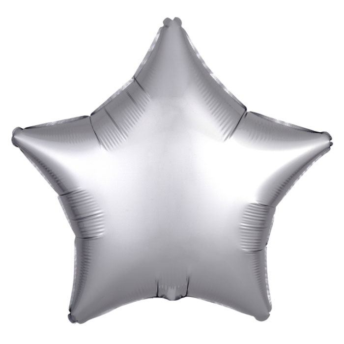 Amscan Folienballon Silk Lustre Stern Silber 48 cm