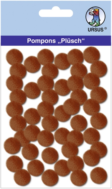 Pompons Plüsch Ø 15 mm braun
