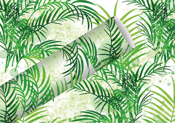Geschenkpapier Palmengarten grün 200 x 70 cm