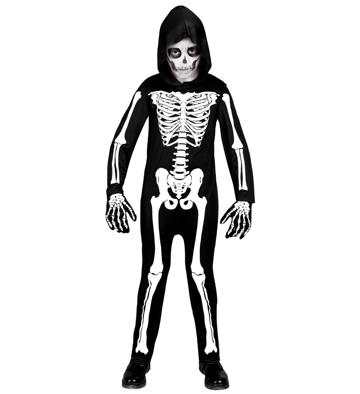 Kostüm Kinder Skelett Overall Gr. 140 8 - 10 Jahre