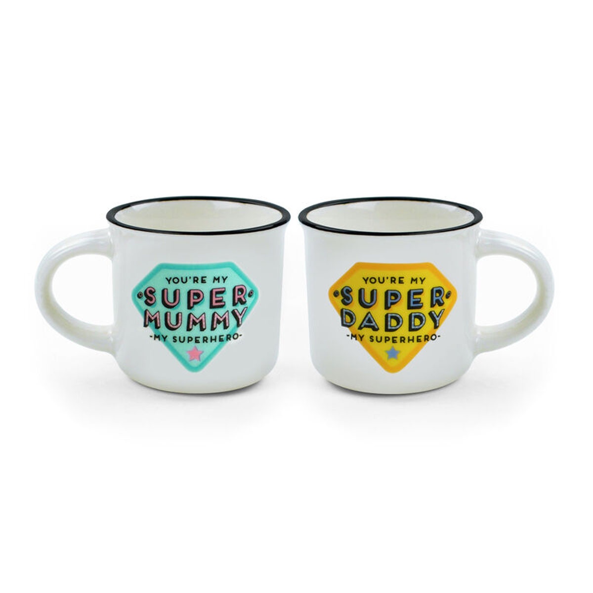 2 Espressotassen - Super Mummy & Super Daddy von Legami
