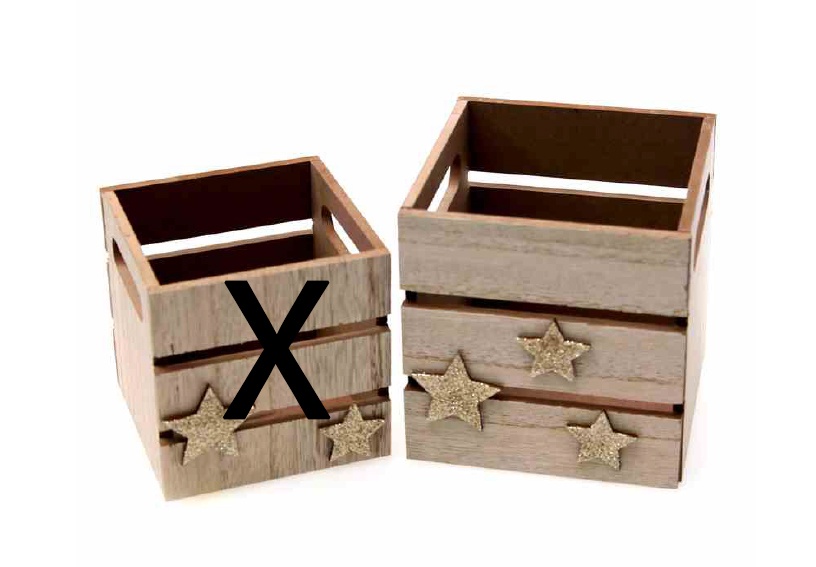 Deko Weihnachten Holz Box mit goldenen Stern Ø 11 cm