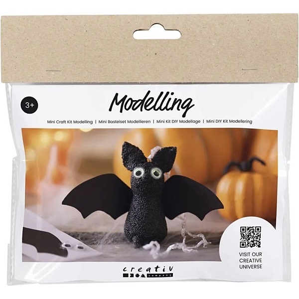 Mini Kreativ Set Modellieren Fledermaus schwarz