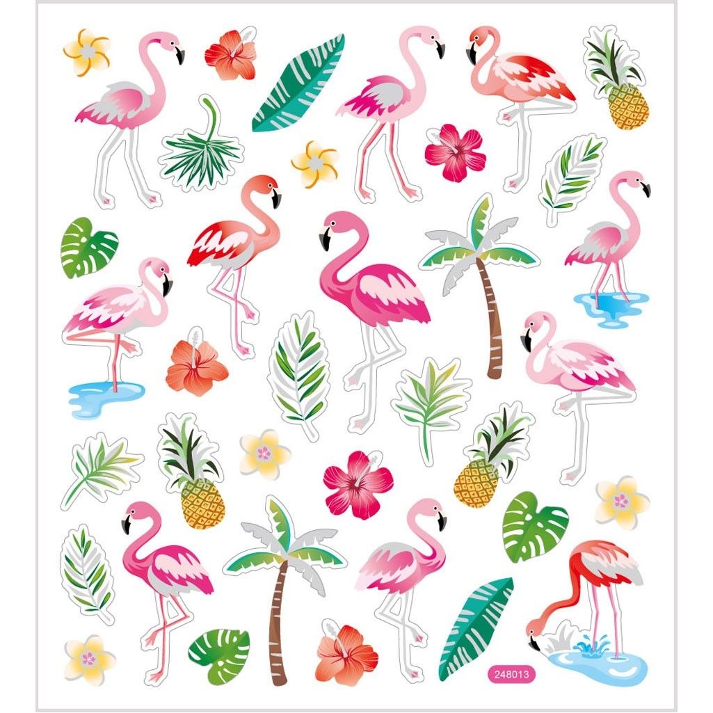 Bastelmaterial Sticker Flamingo
