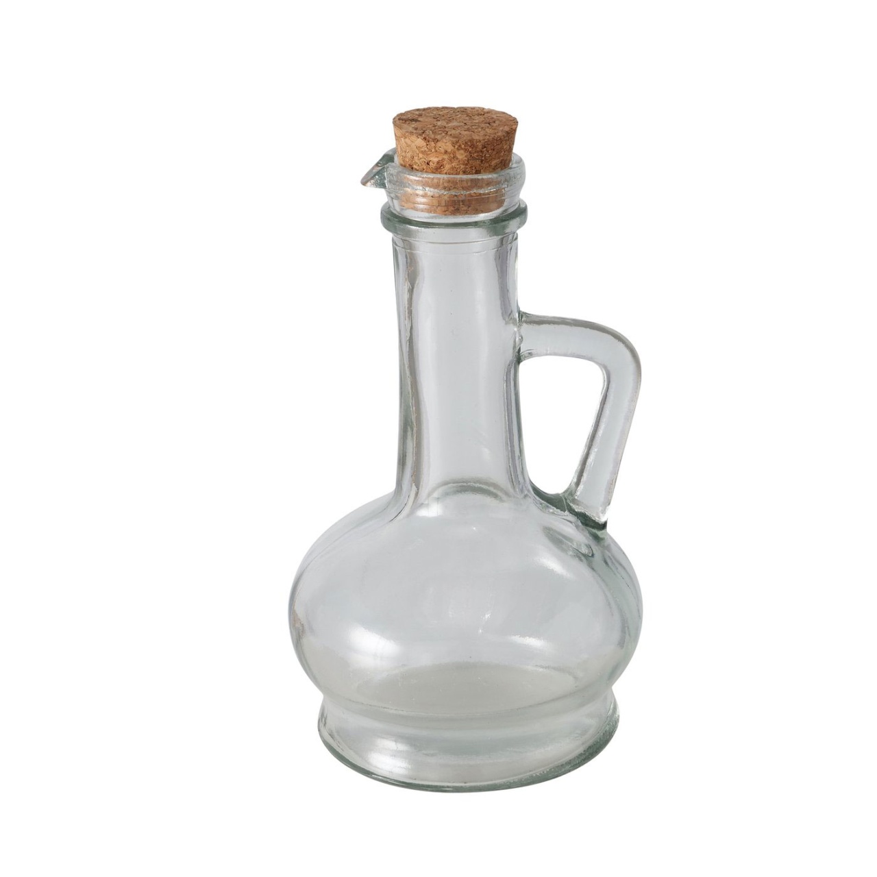 Krug Flasche Olio großer Korken klarglas H 16cm