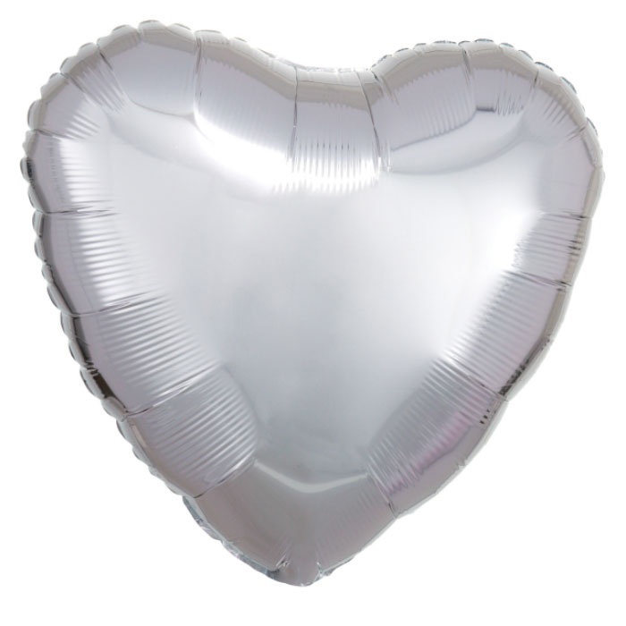 Amscan Folienballon Herz Metallic silber 43 cm
