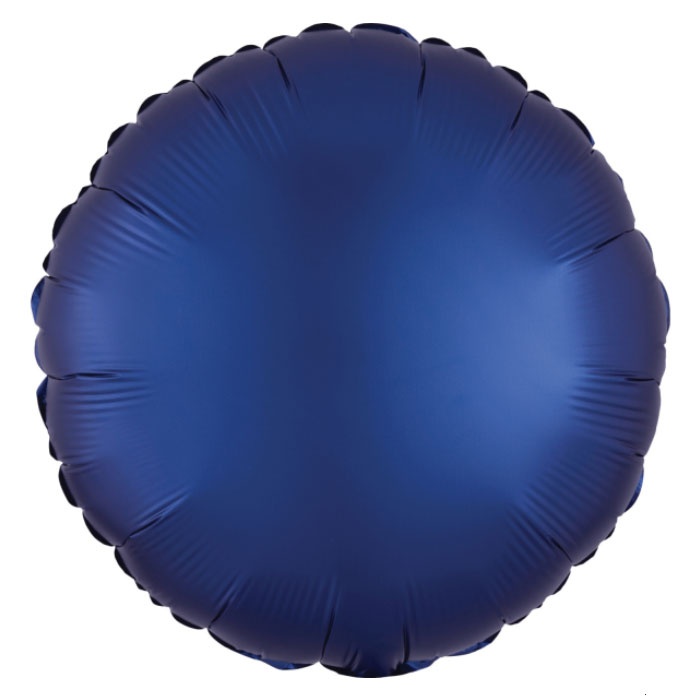 Amscan Folienballon Silk Lustre Rund Navyblau 43 cm