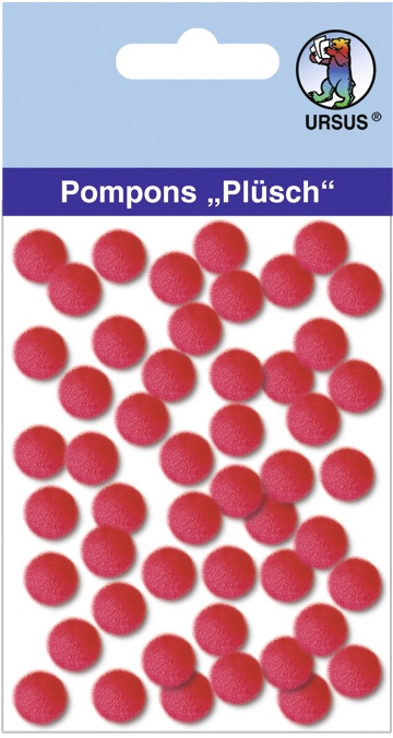 Pompons Plüsch Ø 10mm rot