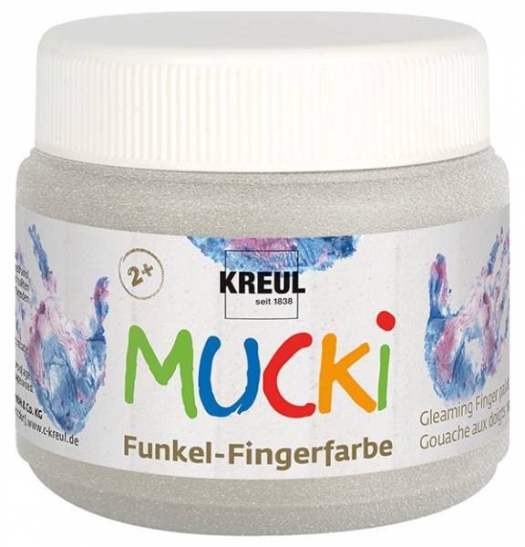 Mucki Funkel-Fingerfarbe Drachen-Silber 150 ml