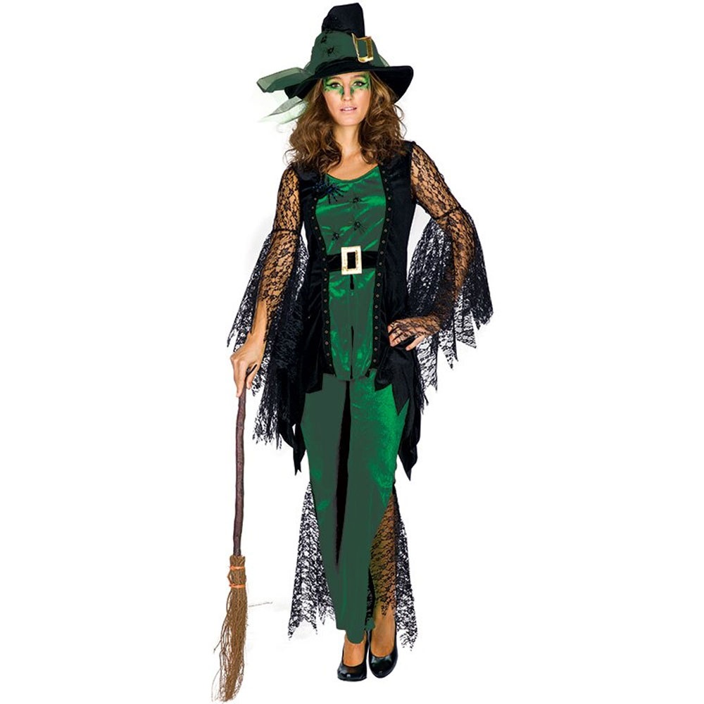Kostüm Damenkostüm Spider Witch green Hexe Gr. 38