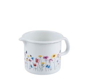 Riess Emaille Schnabeltopf 12 cm, 1L Flora