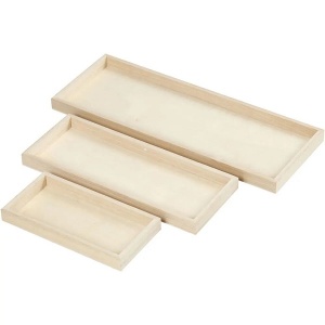 Bastelmaterial Tablett-Set aus Holz