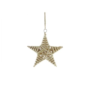 Deko Weihnachten Stern aus Rattan zum Hängen 15 x 2  cm